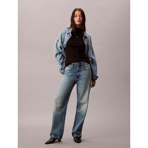 Calvin Klein Γυναικεία μακρυμάνικη μπλούζα Ribbed Cotton Turtleneck Top